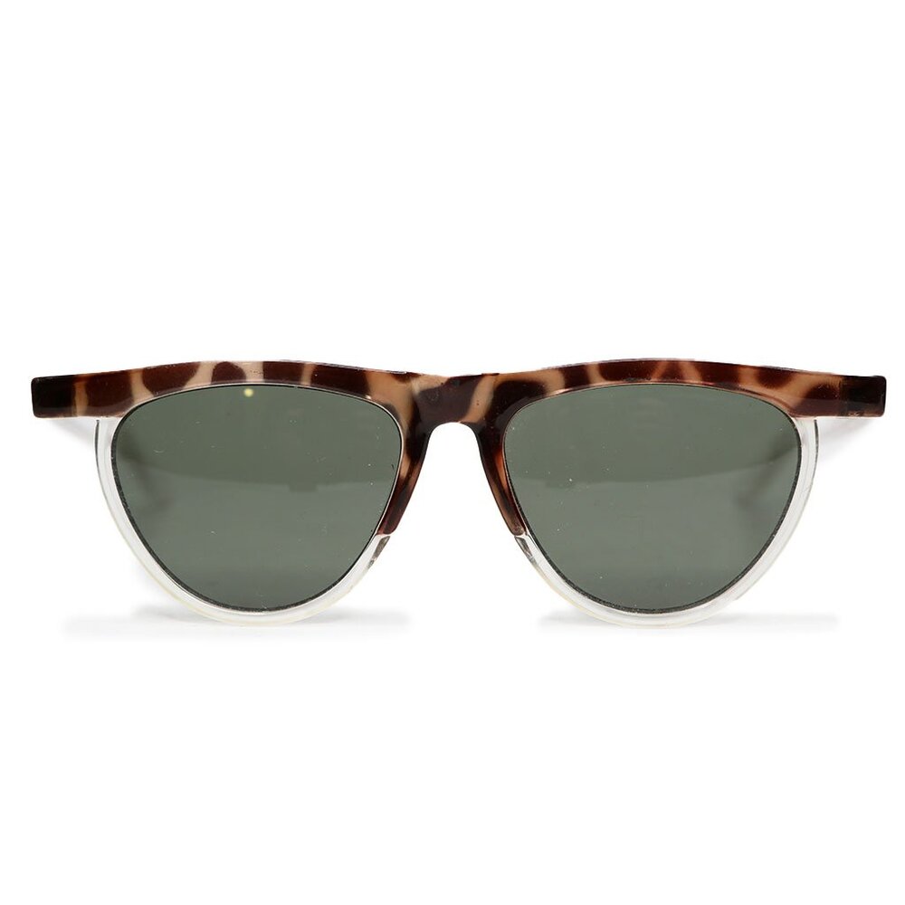 Vintage Inspired Tortoiseshell & Clear Two-Tone Sunglasses - Retro Wayfarer Styl